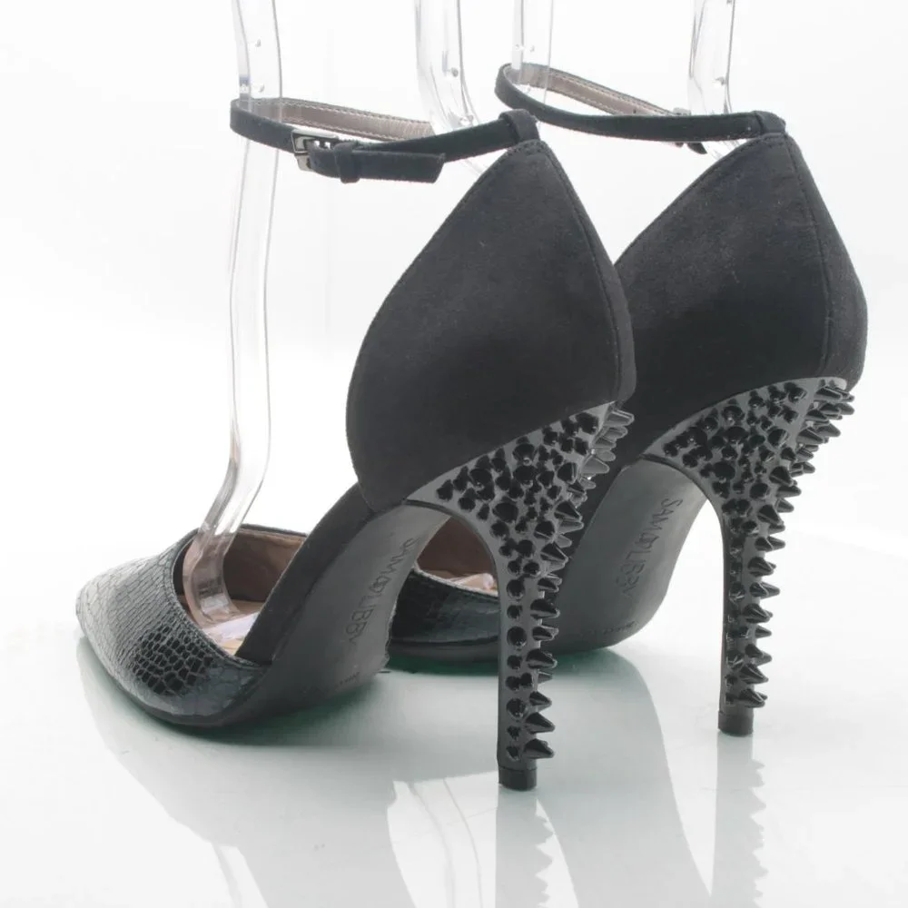 Sam & Libby D'Orsay Stiletto Heels Women 8 Faux Leather Pointed Toe - Picture 7 of 16